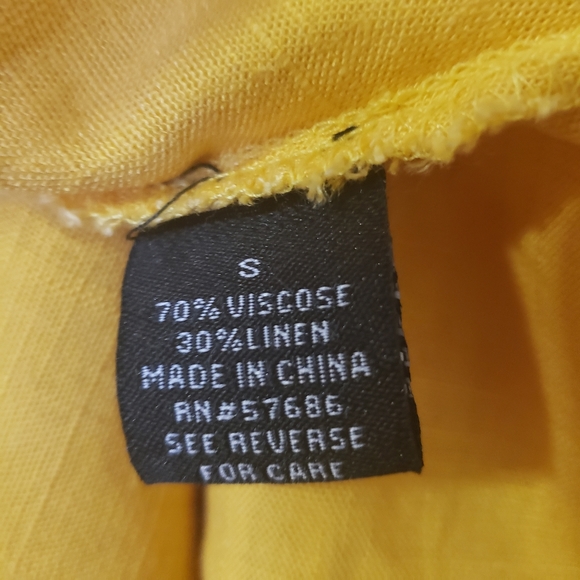 New Look Yellow Linen Midi Dress Size Small - Picture 5 of 6